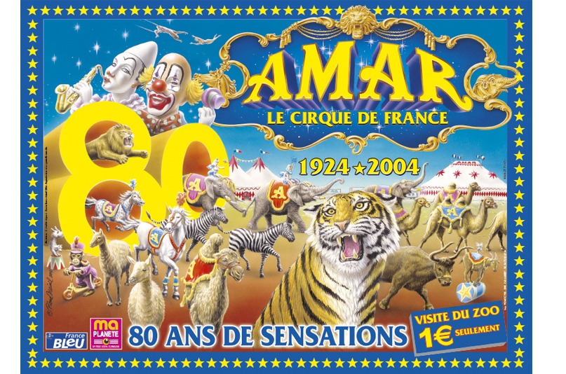 Affiche cirque amar 80 ans