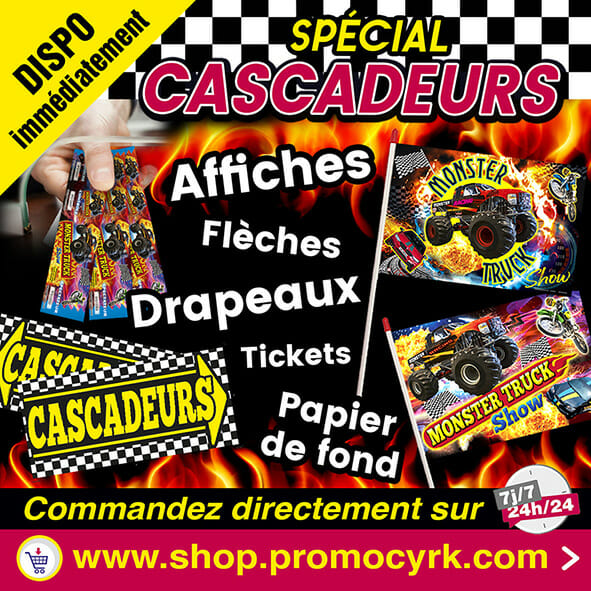 materiel daffichage pour les spectacles de cascadeurs monster truck