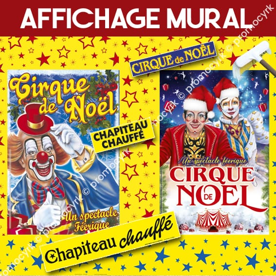 affichage de cirque pour spectacle de noel