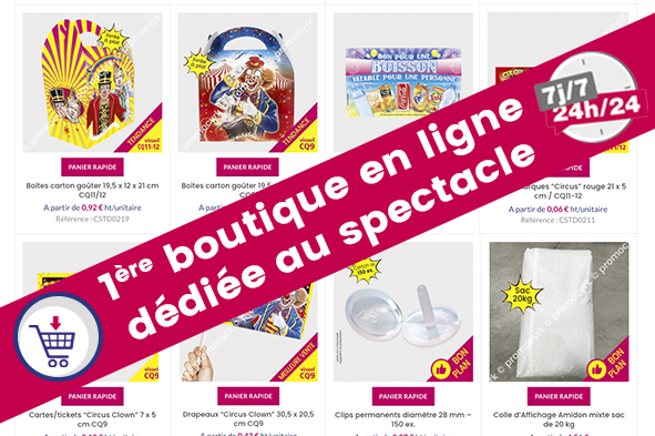 boutique en ligne de promocyrk avec les produits pour les cirques