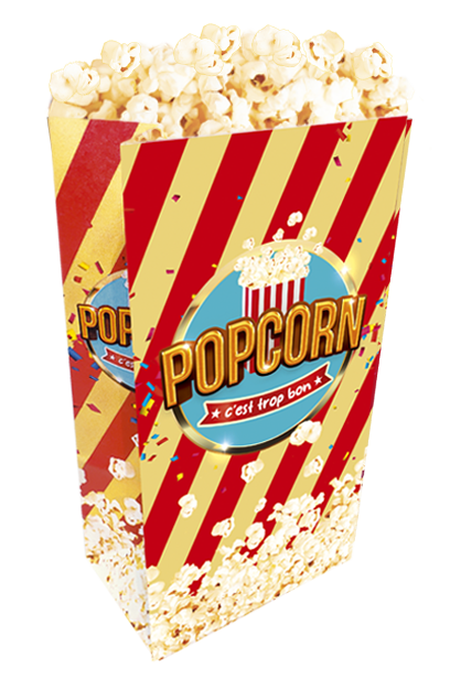 sachet en papier pour les spectacles de cirque ou guignol ou cascadeurs pour la vente de popcorn