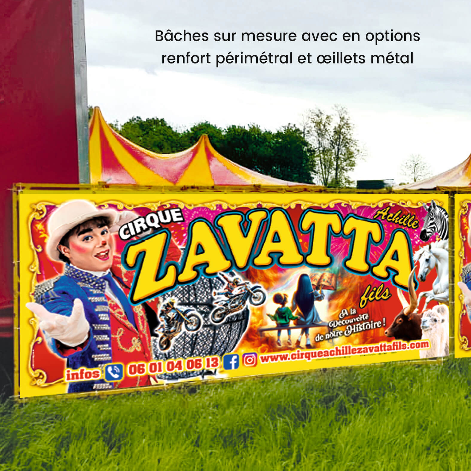baches sur mesure pour les cirque tres resistantes
