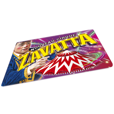magnet publicitaire pour le nouveau cirque zavatta
