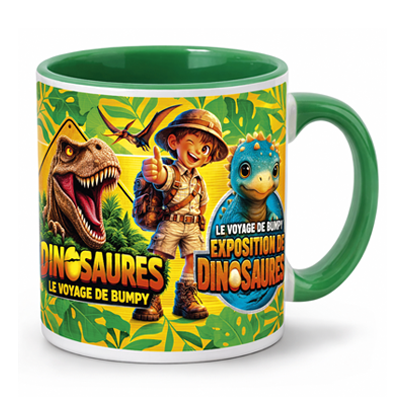 joli mug de grande qualite pour une exposition de dinoaures